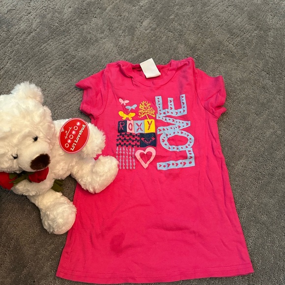 Roxy Pink Short Sleeve Tee with Graphic Print - Picture 1 of 3